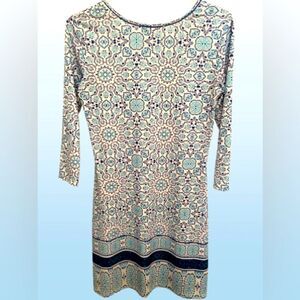 Blue Long Sleeve Sheath Dress for Work